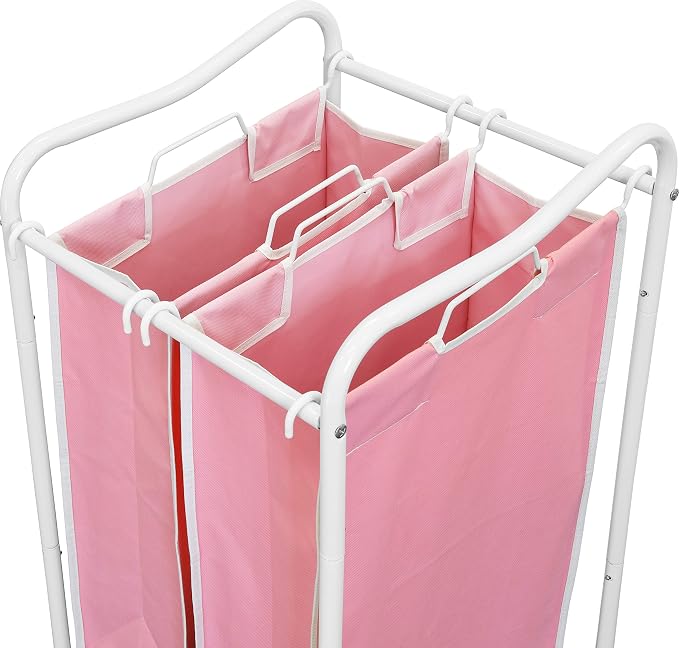 Simple Houseware 2-Bag Heavy Duty Rolling Laundry Sorter Cart - Image 3