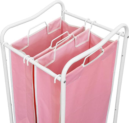Simple Houseware 2-Bag Heavy Duty Rolling Laundry Sorter Cart - Image 3