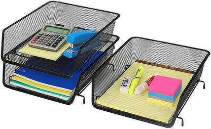 Simple Houseware Stackable Desk File Document Letter Tray Organizer, 3 Packs - Image 2