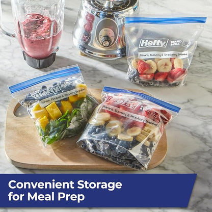 Hefty Press to Close Plastic Freezer Bags, Quart Size - Image 5