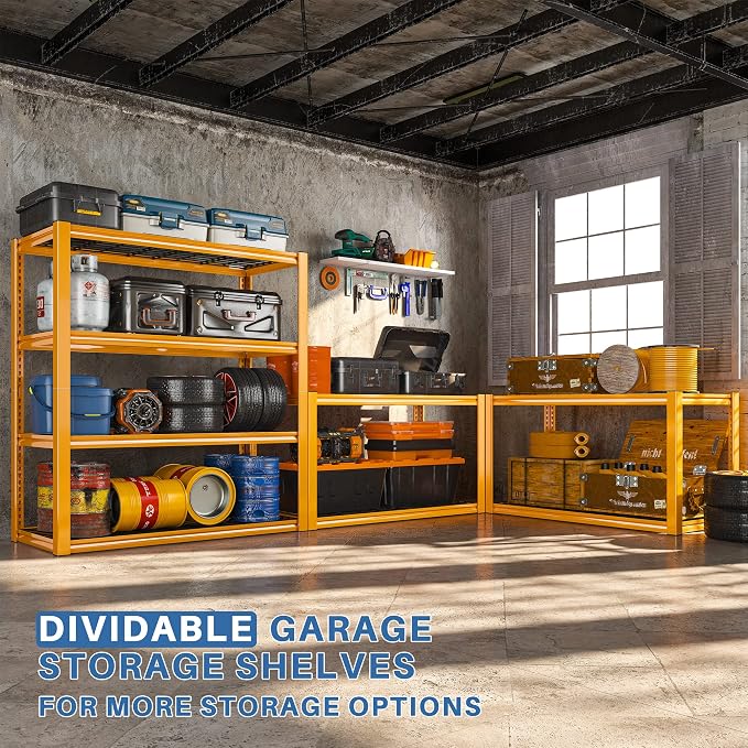 REIBII 40" W Yellow Garage Shelving - Image 4