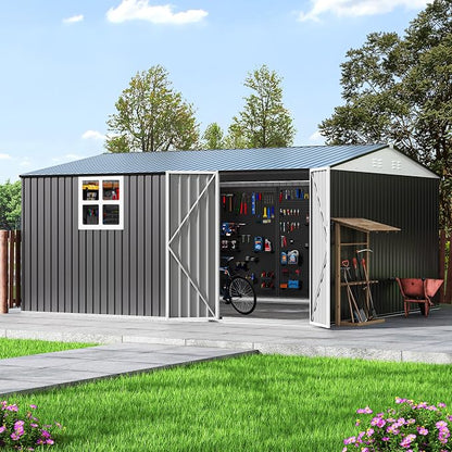 Polar Aurora 12X14 FT Metal Outdoor Storage Sheds by PolarAurora