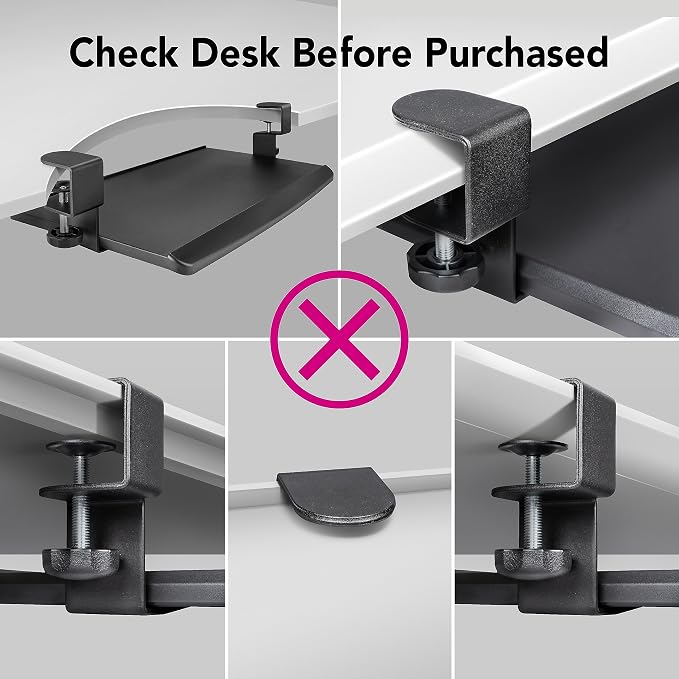 EHO Clamp-On Retractable Adjustable Keyboard Tray, Under Desk Ergonomic - Image 8