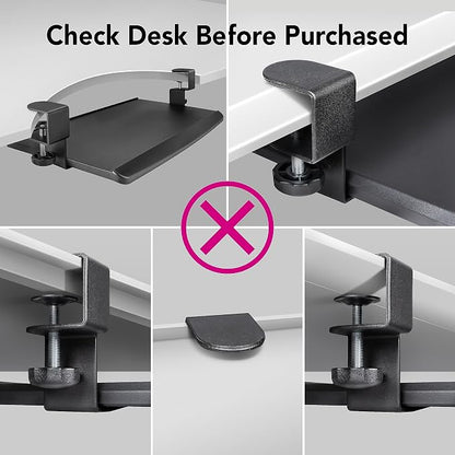 EHO Clamp-On Retractable Adjustable Keyboard Tray, Under Desk Ergonomic - Image 8