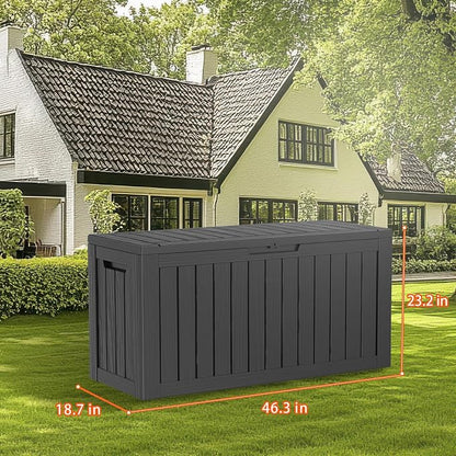 90 Gallon Resin Deck Box, Lockable Patio Outdoor Storage Box - Image 5