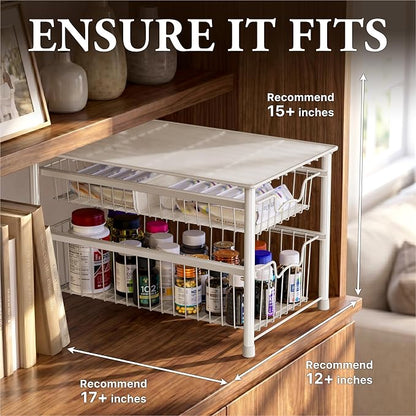 Simple Houseware Stackable Sliding Basket Organizer Drawer - Image 3