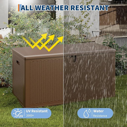 IDEALHOUSE 150 Gallon Resin Deck Box, Waterproof Outdoor Storage Box - Image 4