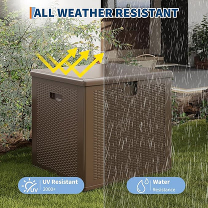 IDEALHOUSE 80 Gallon Resin Deck Box, Waterproof Outdoor Storage Box - Image 5