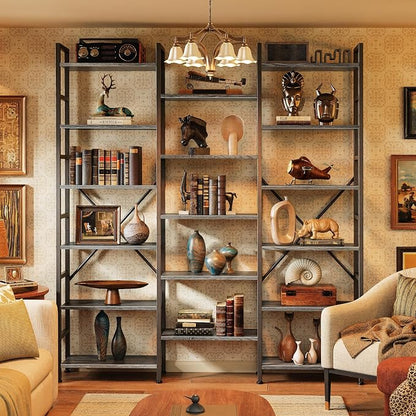 SUPERJARE Triple Bookshelf, Bookcase - Image 8