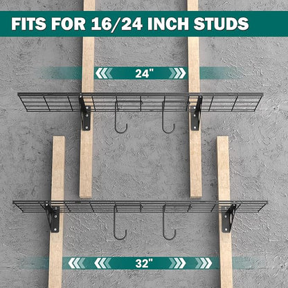 EVERHANGER Garage Wall Shelves, 12 X 48 Inch Wall Mounted Storage Shelves - Image 4