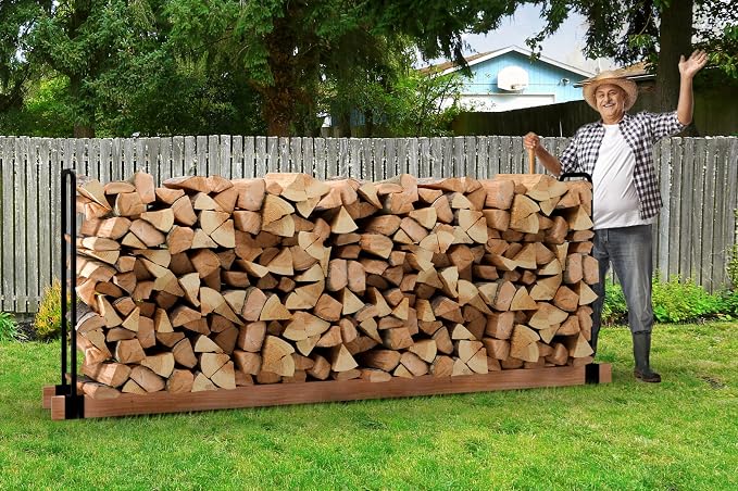 DOEWORKS Heavy Duty Firewood Racks Adjustable Length Log Bracket Rack Holder - Image 7