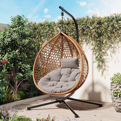 SOFTSEA Outdoor Wicker Egg Chair Hanging Basket Chair - Image 2
