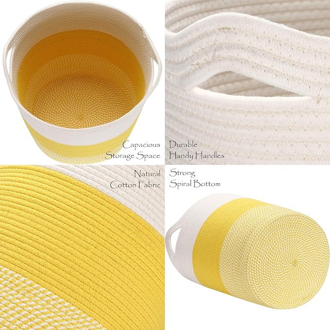 Sea Team Large Size Cotton Rope Woven Storage Basket - Image 5