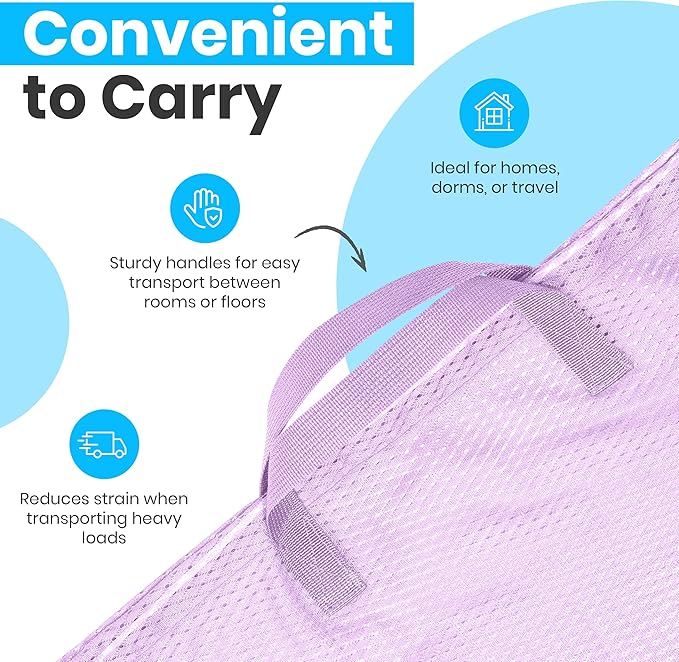 Handy Laundry XL Heavy Duty Mesh Laundry Bag 24x36 in, Drawstring Purple | - Image 6