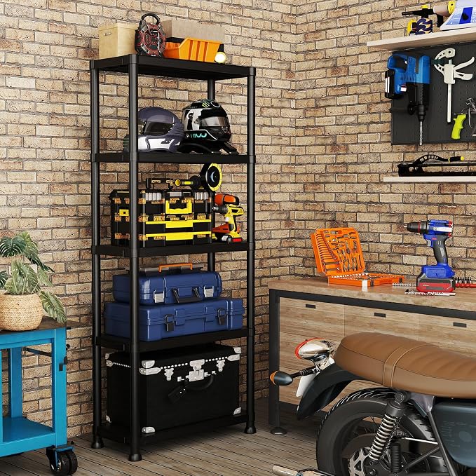 Plastic Storage Shelves, 70.2" H x 12" D x 24" W Plastic Shelves - Image 6