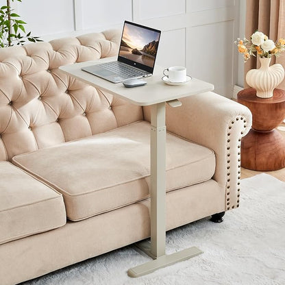 Overbed Table with Hidden Wheels, Height Adjustable Medical Bed Table Hospital by JYouHome