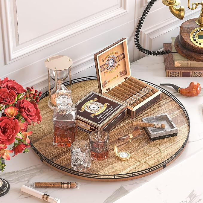 Acacia Wood 24" Lazy Susan Turntable Organizer - Image 6