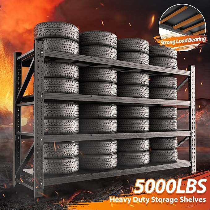 5000LBS Storage Shelves, Adjustable Industrial Shelving, 4 Tier Metal Shelving - Image 3