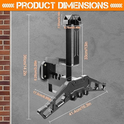 HLOGREE Motorcycle Helmet Holder Rack Wall Mount, Tactical Equipment, Metal - Image 7