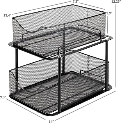Sorbus 2 Tier Metal Under Sink Organizer - Image 3