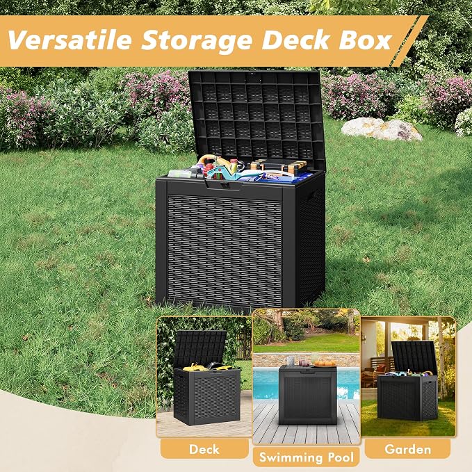 Fancyango 31 Gallon Outdoor Deck Box Waterproof, Storage Box - Image 6