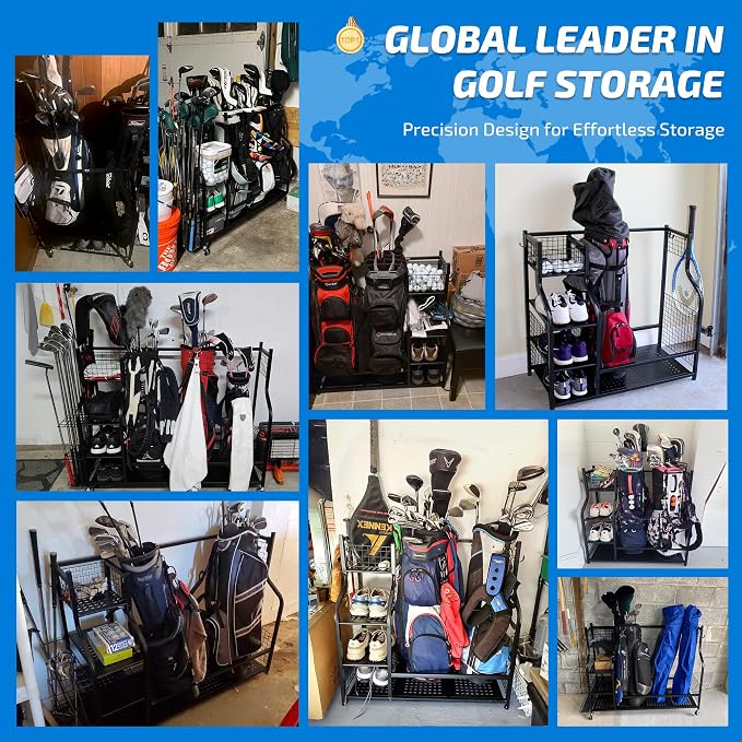 PLKOW Golf Bag Storage Garage Organizer, Extra Large Size Golf Bag Storage - Image 2