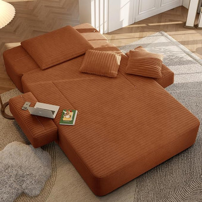 2-in-1 Convertible Chaise Lounge Indoor, 60.2" Corduroy Upholstered Chaise - Image 9