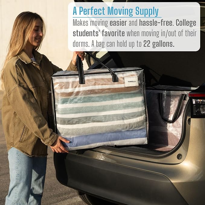 VENO 6 Pack Heavy Duty Moving Bags, Storage Bags, Packing Supplies, Top Zipper - Image 6
