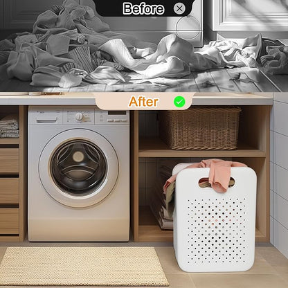 Goderewild Small Collapsible Laundry Basket, Space-Saving Wall-Mounted Hamper - Image 5