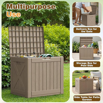Flamaker Resin Deck Box 40 Gallon Waterproof Outdoor Storage Box | Indoor - Image 6