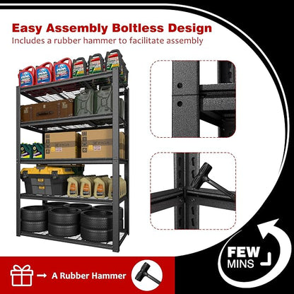 BlueWish Heavy Duty Adjustable Shelves, 24’’x48’’x72’’ Tool Utility Shelves - Image 5