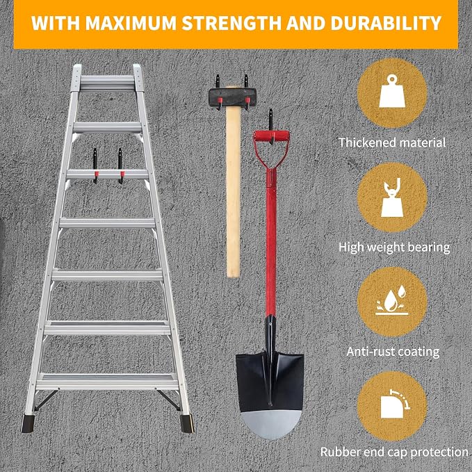 6 Pack Garage Hooks Heavy Duty, Utility Steel Hooks - Image 4