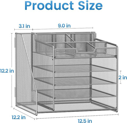 Lavatino 5-Tier Metal Mesh Desk Organizer - Image 7