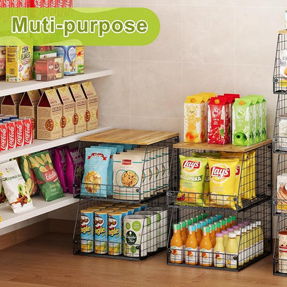 Jakyitvi 4 Pack Stackable Wire Baskets - Image 3