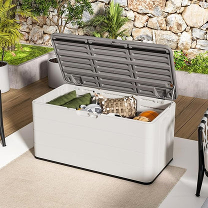 100 Gallon Plus Resin Deck Box, Waterproof Outdoor Storage Box - Image 9