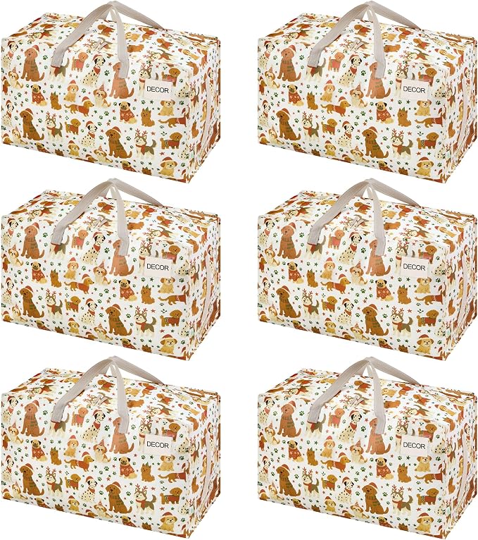 VENO 6 Pack Moving Bags and Large Christmas Decoration Storage Bins by Veno