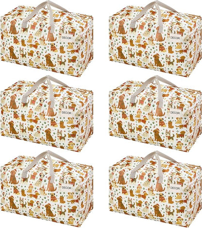 VENO 6 Pack Moving Bags and Large Christmas Decoration Storage Bins by Veno