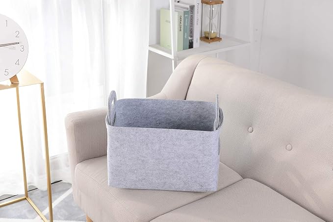 Storage Basket Felt Storage Bin Collapsible& Convenient Box Organizer - Image 3