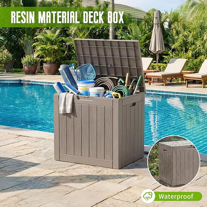 Vixzen 35 Gallon Deck Boxes Outdoor Waterproof, Lockable Resin Storage Box - Image 4