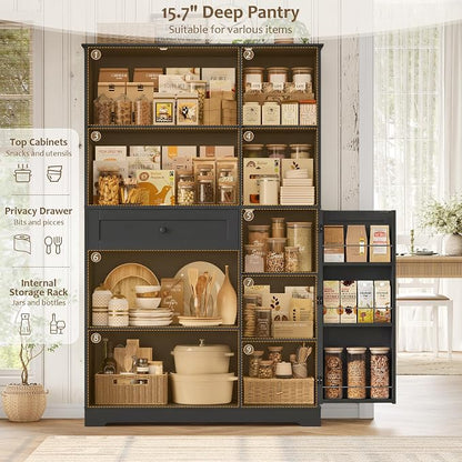 HOSTACK 68" Tall Kitchen Pantry Storage Cabinet - Image 6