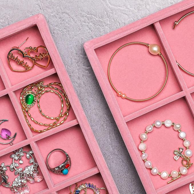 Frebeauty Stackable Velvet Jewelry Organizer Trays - Image 6