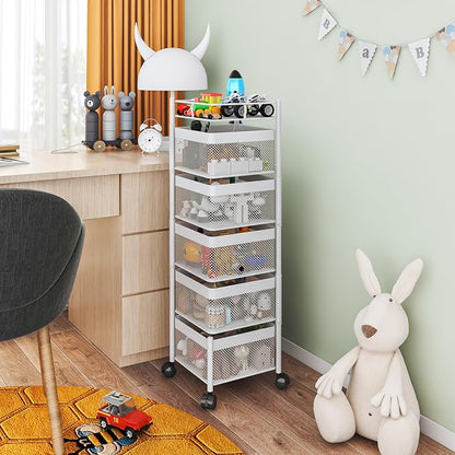Fruit Basket for Kitchen No Assembly, Rotating Kitchen Storage Rack, Bathroom - Image 5
