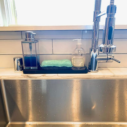 Happitasa Silicone Kitchen Sink Organizer Tray, Sponge Holder and Countertop - Image 3