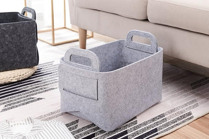 Storage Basket Felt Storage Bin Collapsible& Convenient Box Organizer - Image 2
