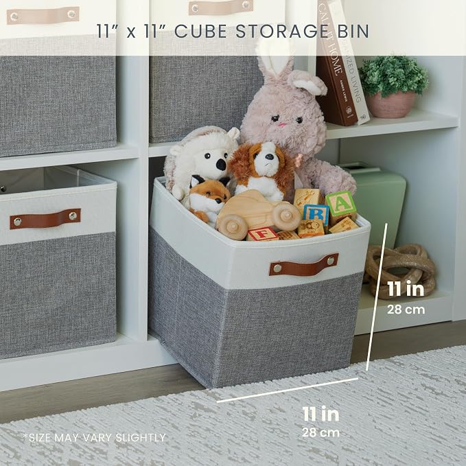 OrganiHaus 11" x 11" x 11" Fabric Cube Storage Bins Set of 4, Foldable - Image 2