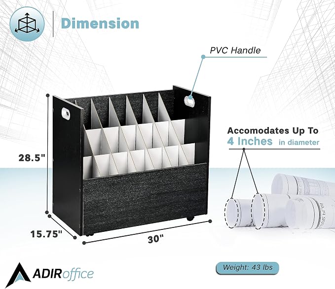 AdirOffice Adir Blue Print Storage Organizer - Image 2