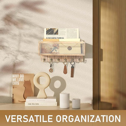 Rebee Vision Pine Wood Mail and Key Holder - Image 6