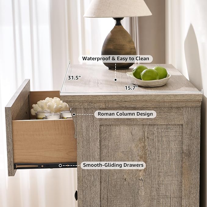 T4TREAM Farmhouse 5 Drawers Dresser - Image 7