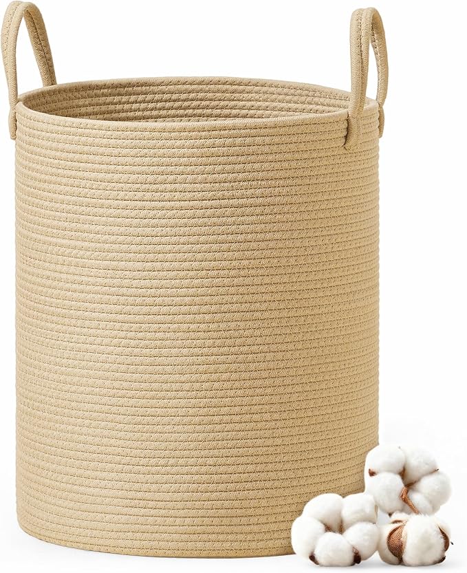 SONGMICS Laundry Hamper, Cotton Rope Laundry Basket by SONGMICSbySONGMICSHOME