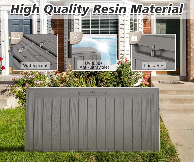 Outdoor Storage Box, Resin Deck Boxes Indoor and outdoor, Waterproof Storage - Image 2